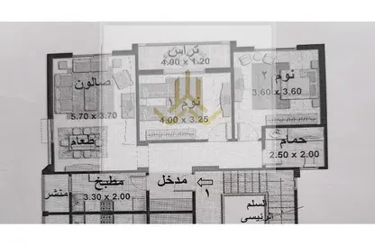 Apartment - 2 Bedrooms - 1 Bathroom for sale in Al Gezira St. - South Investors Area - New Cairo City - Cairo