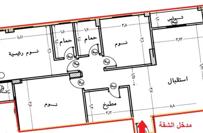 شقة - 3 غرف نوم - 2 حمامات للبيع في الحي الثالث غرب - مدينة الشروق - القاهرة