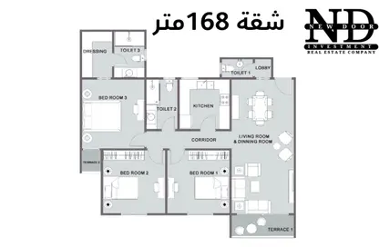 شقة - 3 غرف نوم - 3 حمامات للبيع في طريق بلبيس - خط 10 - الحي الثالث - مدينة العبور - القليوبية