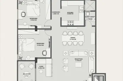Apartment - 3 Bedrooms - 3 Bathrooms for sale in Area A - Ganoob El Acadimia - New Cairo City - Cairo