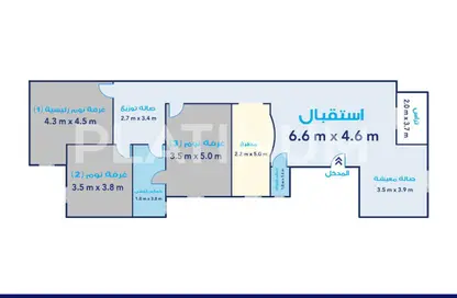 شقة - 3 غرف نوم - 2 حمامات للبيع في شارع إسماعيل ذكى أحمد - بولكلي - حي شرق - الاسكندرية