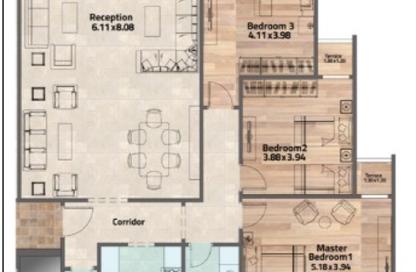 Apartment - 3 Bedrooms - 3 Bathrooms for sale in Rock Eden - Hadayek October - 6 October City - Giza