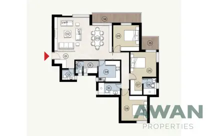 شقة - 3 غرف نوم - 3 حمامات للبيع في زيد إيست - كمبوندات التجمع الخامس - التجمع الخامس - مدينة القاهرة الجديدة - القاهرة