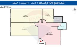 شقة - 3 غرف نوم for للبيع in شارع جميلة بو حريد - السيوف - حي اول المنتزة - الاسكندرية