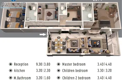Apartment - 3 Bedrooms - 3 Bathrooms for sale in 1st District - New Heliopolis - Cairo