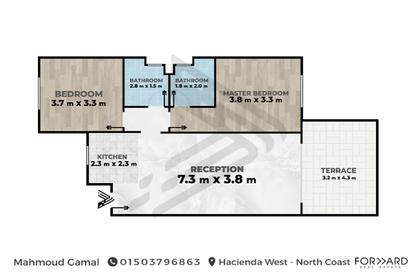 Apartment - 2 Bedrooms - 2 Bathrooms for sale in Hacienda West - Ras Al Hekma - North Coast