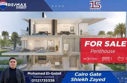 Penthouse - 3 Bedrooms - 3 Bathrooms for sale in Cairo Gate - Sheikh Zayed Compounds - Sheikh Zayed City - Giza