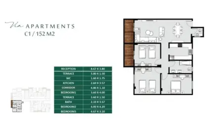 شقة - 3 غرف نوم - 2 حمامات للبيع في فيا - كمبوندات الشيخ زايد - الشيخ زايد - الجيزة