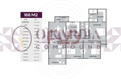 شقة - 3 غرف نوم - 3 حمامات للبيع في اوكاريدا - الاسكان العائلي - مدينة العبور - القليوبية