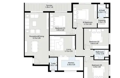 Apartment - 4 Bedrooms - 3 Bathrooms for sale in Qamary - R8 - New Capital City - Cairo
