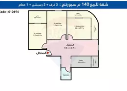 Apartment - 3 Bedrooms - 1 Bathroom for sale in Tiba St. - Sporting - Hay Sharq - Alexandria