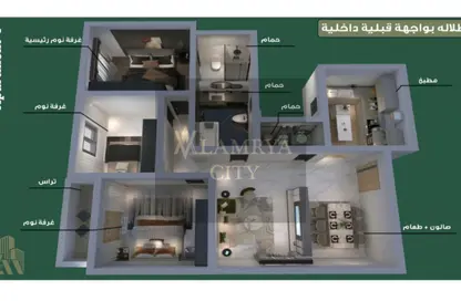 شقة - 3 غرف نوم - 2 حمامات للبيع في مجاورة 2 - الحي 26 - مدينة العاشر من رمضان - الشرقية