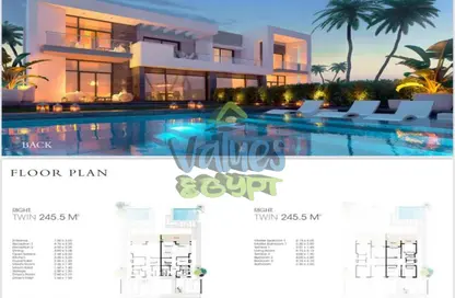 Twin House - 4 Bedrooms - 5 Bathrooms for sale in Gaia - Ras Al Hekma - North Coast