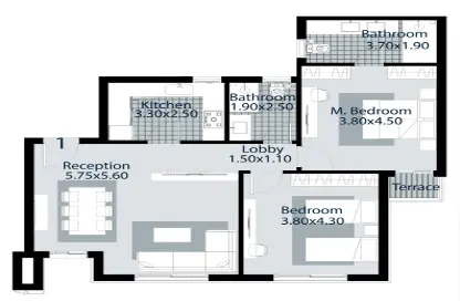 Apartment - 2 Bedrooms - 2 Bathrooms for sale in BETA Residence - Hadayek October - 6 October City - Giza