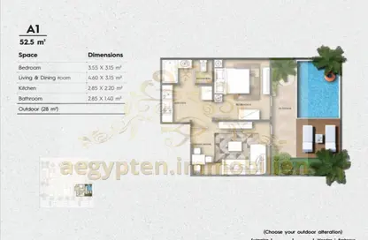 شقة - غرفة نوم - 1 حمام للبيع في الغردقة - محافظة البحر الاحمر