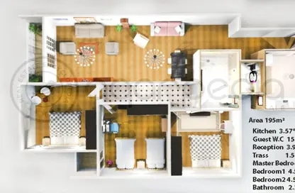 شقة - 3 غرف نوم - 2 حمامات للبيع في حى الاندلس - مدينة القاهرة الجديدة - القاهرة