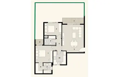 شقة - 2 غرف نوم - 2 حمامات للبيع في إيفوار - الشيخ زايد - الجيزة