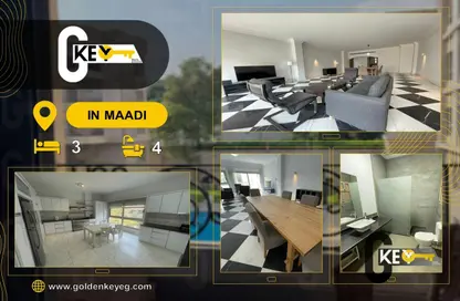 Apartment - 3 Bedrooms - 4 Bathrooms for rent in Sarayat Al Maadi - Hay El Maadi - Cairo