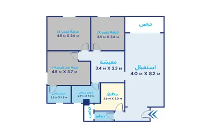 شقة - 3 غرف نوم - 3 حمامات للبيع في طريق القاهرة الأسكندرية الصحراوى - العامرية غرب - حي العامرية - الاسكندرية