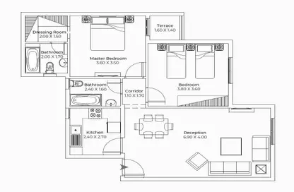 شقة - 2 غرف نوم - 2 حمامات للبيع في المنصورة الجديدة - الدقهلية