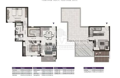 (بنتهاوس  (روف - 2 غرف نوم - 2 حمامات للبيع في جاليريا  مون فالى - المستثمرين الجنوبية - مدينة القاهرة الجديدة - القاهرة