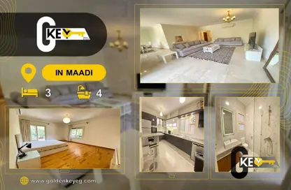 Apartment - 3 Bedrooms - 4 Bathrooms for rent in Sarayat Al Maadi - Hay El Maadi - Cairo