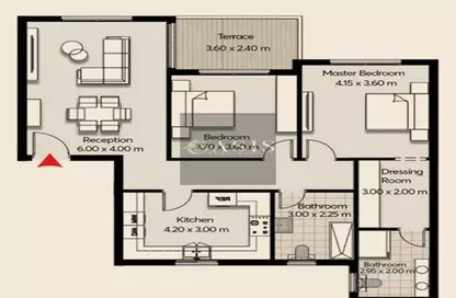 شقة - 2 غرف نوم - 2 حمامات للبيع في مارفيل نيو زايد - مدينة زايد الجديدة - الشيخ زايد - الجيزة