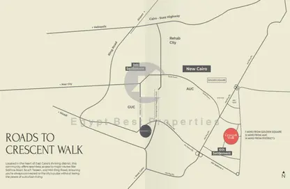 Apartment - 2 Bedrooms - 3 Bathrooms for sale in Crescent Walk - 5th Settlement Compounds - The 5th Settlement - New Cairo City - Cairo