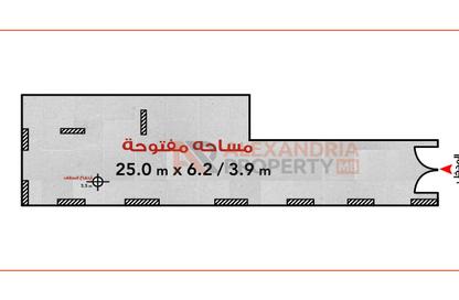 محل تجاري - استوديو للايجار في شارع ابو قير - جليم - حي شرق - الاسكندرية