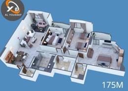 Apartment - 3 bedrooms - 3 bathrooms for للبيع in Youssef Tower - Mecca St. - Zahraa El Maadi - Hay El Maadi - Cairo