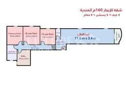 شقة - 3 غرف نوم - 2 حمامات for للايجار in المندرة - حي ثان المنتزة - الاسكندرية