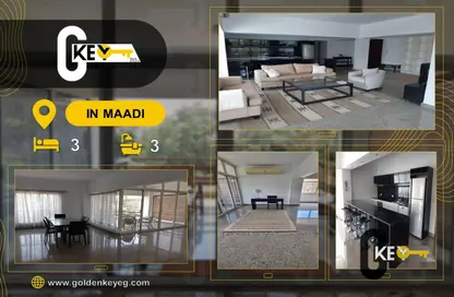 Apartment - 3 Bedrooms - 3 Bathrooms for rent in Sarayat Al Maadi - Hay El Maadi - Cairo