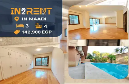 Apartment - 3 Bedrooms - 4 Bathrooms for rent in Sarayat Al Maadi - Hay El Maadi - Cairo