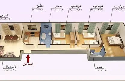 دوبلكس - 3 غرف نوم - 2 حمامات للبيع في الحي المتميز - مدينة بدر - القاهرة