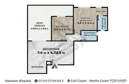 Chalet - 2 Bedrooms - 2 Bathrooms for sale in Cali Coast - Ras Al Hekma - North Coast