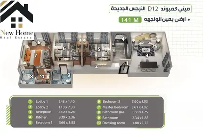 شقة - 3 غرف نوم - 2 حمامات للبيع في النرجس الجديدة - مدينة القاهرة الجديدة - القاهرة