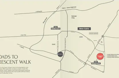 Apartment - 3 Bedrooms - 3 Bathrooms for sale in Crescent Walk - 5th Settlement Compounds - The 5th Settlement - New Cairo City - Cairo