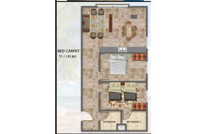 Chalet - 2 Bedrooms - 2 Bathrooms for sale in Red Carpet - Al Ain Al Sokhna - Suez