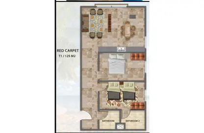 Chalet - 2 Bedrooms - 2 Bathrooms for sale in Red Carpet - Al Ain Al Sokhna - Suez