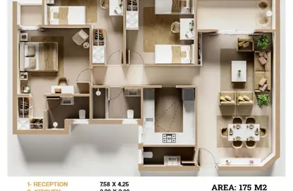Apartment - 3 Bedrooms - 3 Bathrooms for sale in Bahja - Sheikh Zayed Compounds - Sheikh Zayed City - Giza