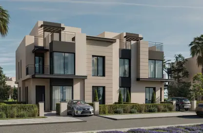 Twin House - 3 Bedrooms - 3 Bathrooms for sale in Modon West - Al Wahat Road - 6 October City - Giza