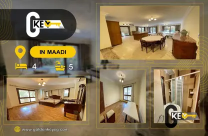 Apartment - 4 Bedrooms - 5 Bathrooms for rent in Sarayat Al Maadi - Hay El Maadi - Cairo