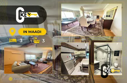Apartment - 3 Bedrooms - 3 Bathrooms for rent in Sarayat Al Maadi - Hay El Maadi - Cairo