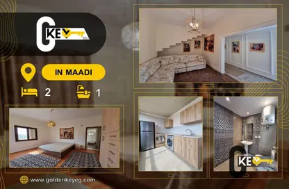 Apartment - 2 Bedrooms - 1 Bathroom for rent in Degla Square - Degla - Hay El Maadi - Cairo