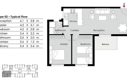 شقة - 3 غرف نوم - 2 حمامات للبيع في ويست كورتس - طريق الواحات - مدينة 6 أكتوبر - الجيزة