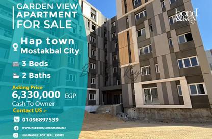 Apartment - 3 Bedrooms - 2 Bathrooms for sale in HAP Town - Mostakbal City Compounds - Mostakbal City - Future City - Cairo