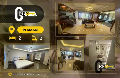 Apartment - 2 Bedrooms - 2 Bathrooms for rent in Degla Square - Degla - Hay El Maadi - Cairo