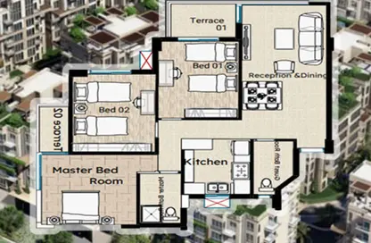 Apartment - 3 Bedrooms - 2 Bathrooms for sale in Hadayek October - 6 October City - Giza