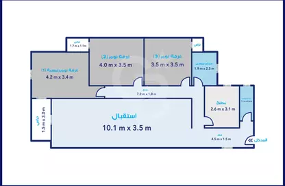 شقة - 2 غرف نوم - 3 حمامات للبيع في فراندا سموحة - كمبوندات الاسكندرية - الاسكندرية