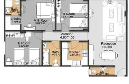Apartment - 3 Bedrooms - 3 Bathrooms for sale in Bait Alwatan - The 5th Settlement - New Cairo City - Cairo